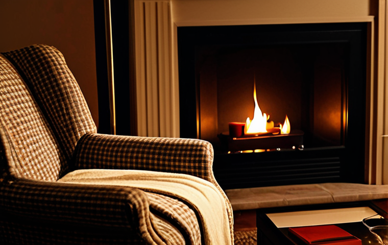 Relaxing Home Ambiance**

"A warmly lit living room at night, featuring a comfortable armchair, soft blanket, and a small table with a glass of red wine and some gourmet cheese. Candles are lit, casting a gentle glow. Soft jazz music playing in the background. safe for work, appropriate content, fully clothed, modest setting, perfect anatomy, natural proportions, high quality photography."

**
