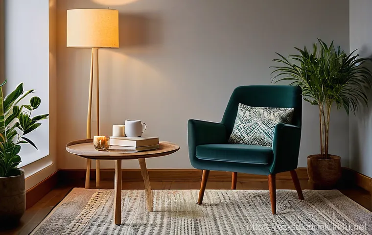 혼술할 때 주의할 점 - **Prompt: Serene Evening of Introspection**
    "A cozy, dimly lit indoor scene featuring a person i...