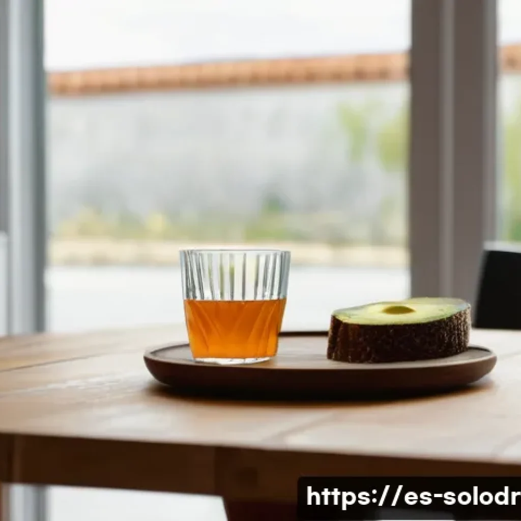 혼술과 건강   숙취 줄이는 방법 - A cozy Spanish home setting with a young adult male enjoying a moderate drink alone, seated at a woo...