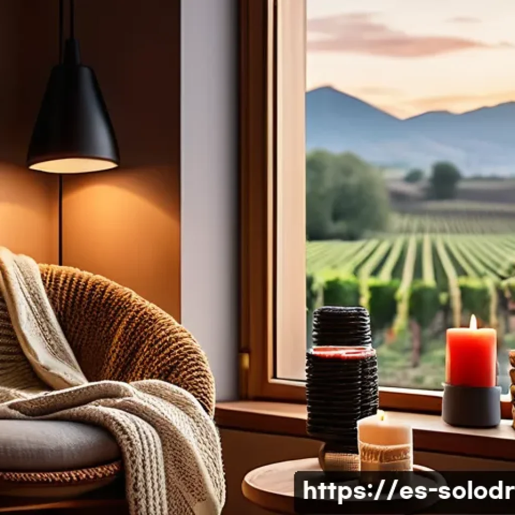 혼술과 멘탈 케어 - A cozy and personalized indoor relaxation space designed for unwinding after a long day, featuring w...